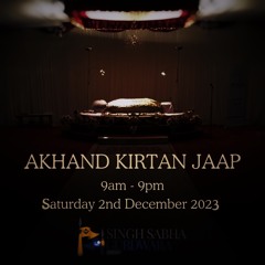 Bhai Paramraj Singh Ji - Nadaree Avae Tis Sio Moh - Derby Akhand Kirtan Jaap 02.12.2023
