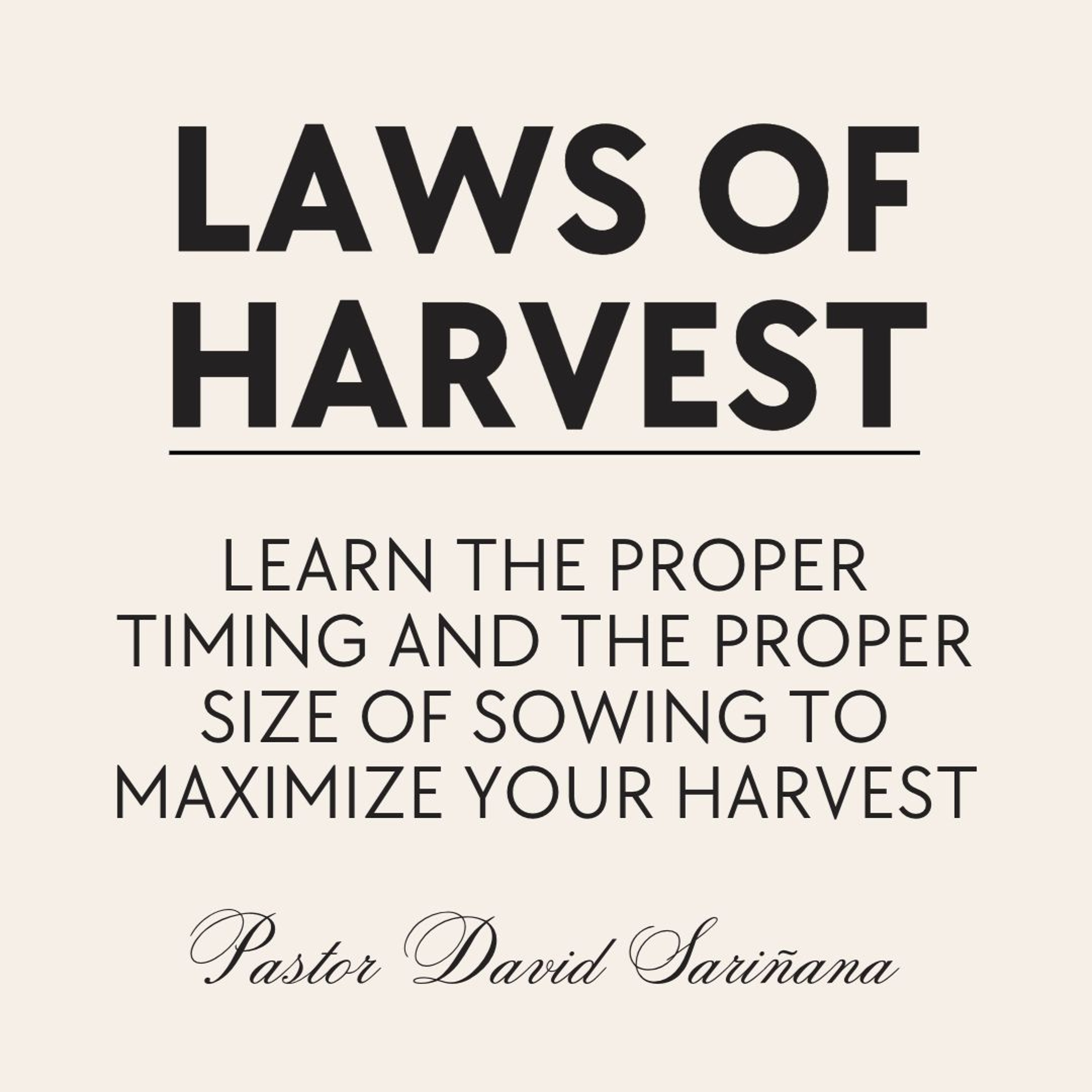 Laws of Harvest #7 with AFC Pastoral Team episode artwork