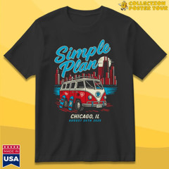 Simple Plan Chicago IL August 24 2025 Concert T-Shirt