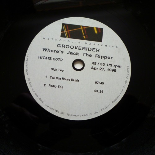 Stream Grooverider - Where's Jack The Ripper Radio Edit & Carl Cox ...