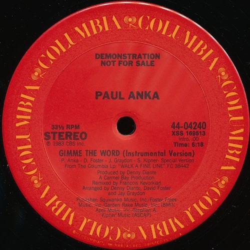 TS25 (from dj mix 1984) *identified as Paul Anka - Gimme The Word (Instrumental)*