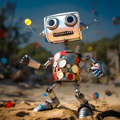 Happy Little Robot Has a Good Day