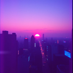Neon Rising Sun