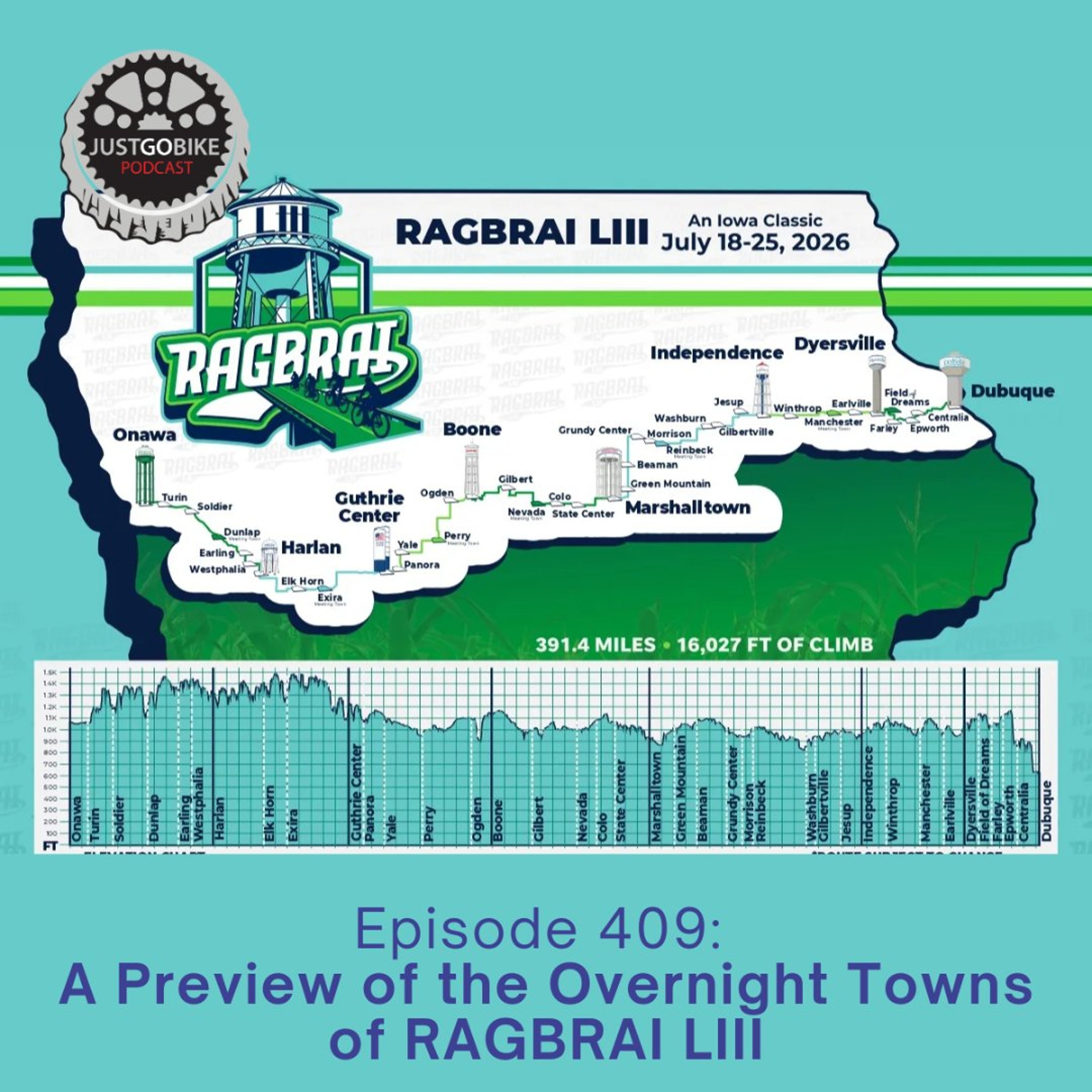 Episode 409: A Preview of the Overnight Towns of RAGBRAI LIII episode artwork