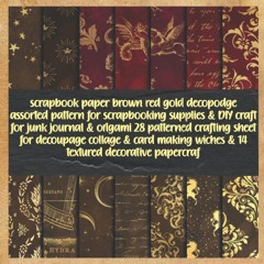 ✔Kindle⚡️ scrapbook paper brown red gold decopodge assorted pattern for scrapbooking