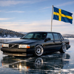 Blå gul flagga i min hand