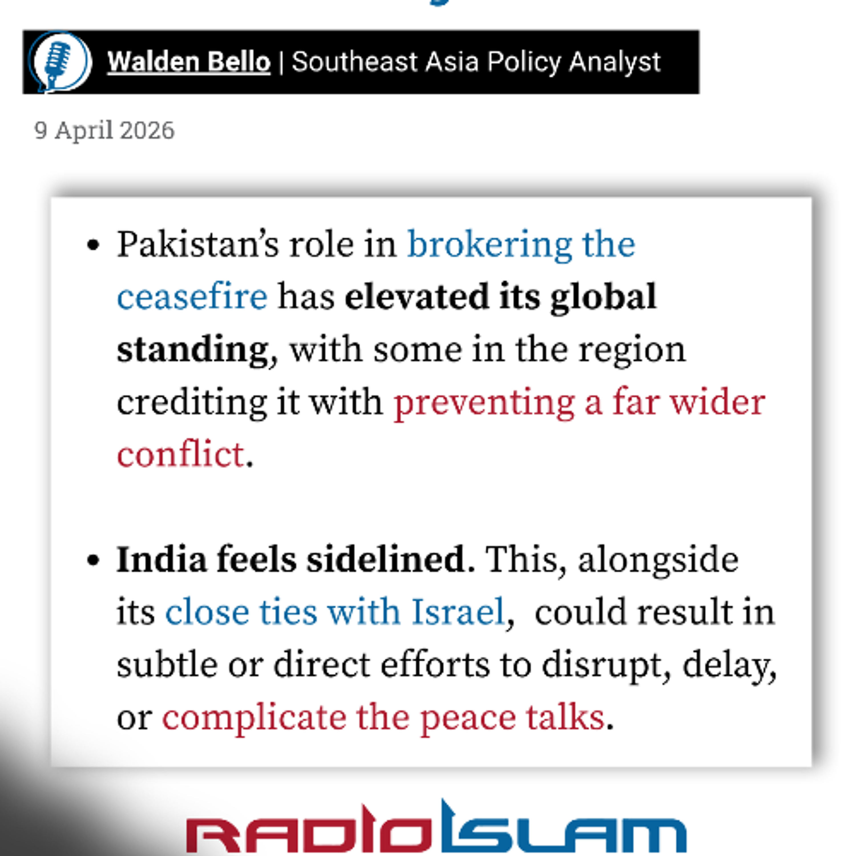 India feeling left out as Pakistan leads ceasefire talks