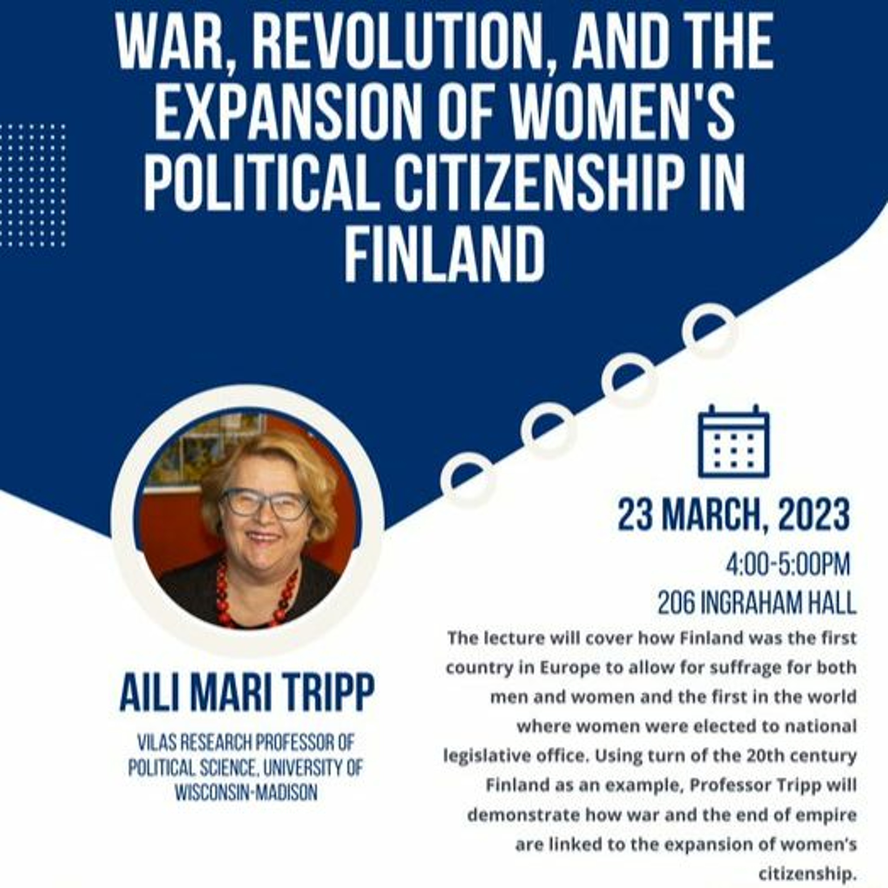 War, Revolution, and the Expansion of Women's Political Citizenship in Finland with Aili Tripp episode artwork
