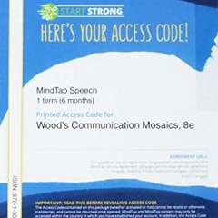 ✔️ [PDF] Download MindTap Speech, 1 term (6 months) Printed Access Card for Wood's Communication