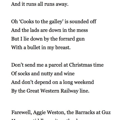 474 The Song of the Dying Gunner AA1 by Charles Causley