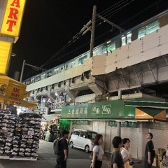 Supérette et train