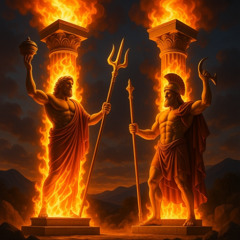 Δύο σκιές μέσα στη φλόγα.