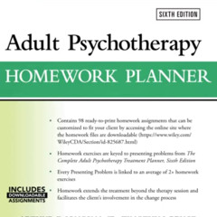 FREE KINDLE 📒 Adult Psychotherapy Homework Planner (PracticePlanners) by  Arthur E.