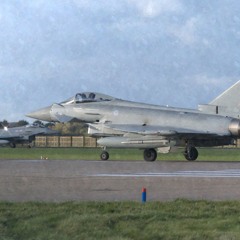 Typhoon FGR4 jets -manoeuvre on runway