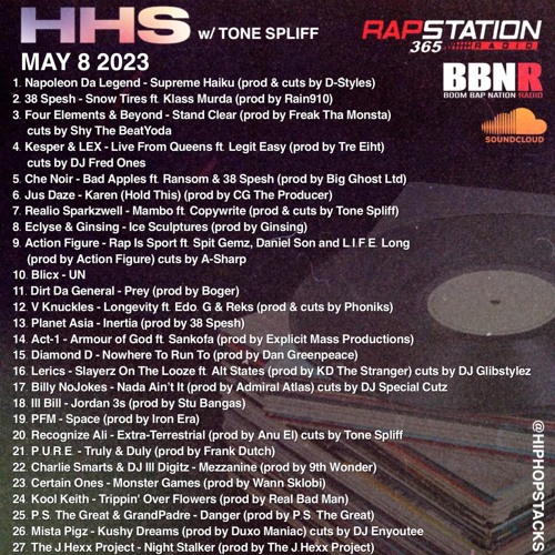 Hip Hop Stacks with Tone Spliff - 05/08/23