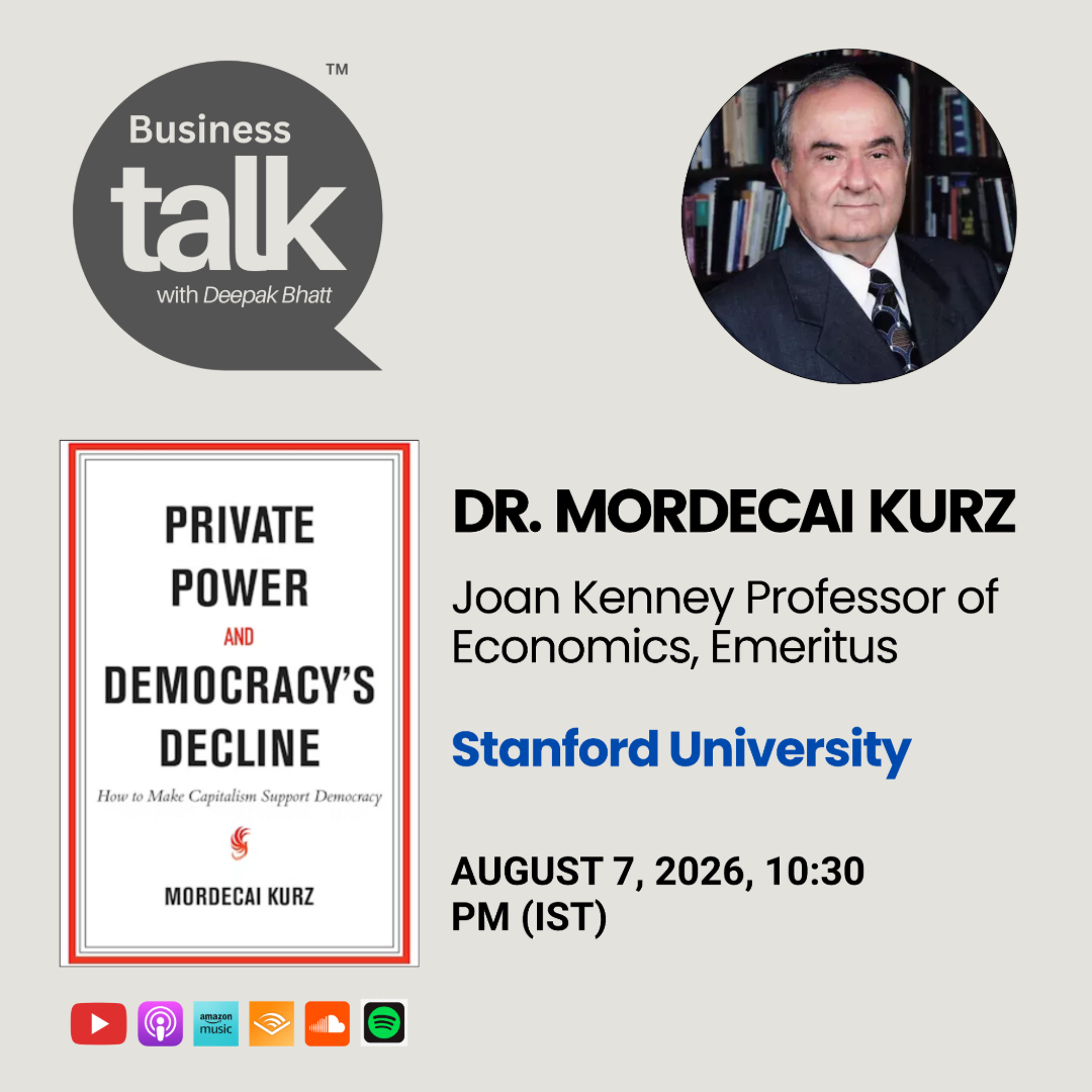 Why Free Market Capitalism and Democracy Can’t Coexist | Prof. Mordecai Kurz episode artwork