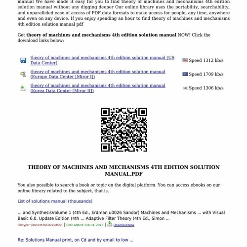 Stream Theory And Design For Mechanical Measurements 5th Solutions.