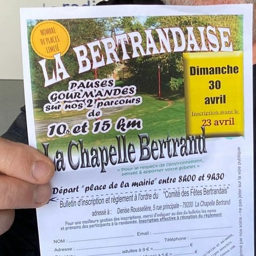 Stream La 8e randonnée gourmande la Bertrandaise, c'est pour bientôt by  Radio Gâtine | Listen online for free on SoundCloud