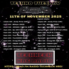 Techno Tuesday - Techneck NRG Radio 11.11.25