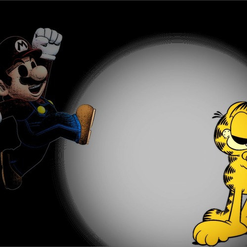 Mario Vs. Garfield [Garfield Gameboy'd] Confronting Lasagna Thief (COVER)