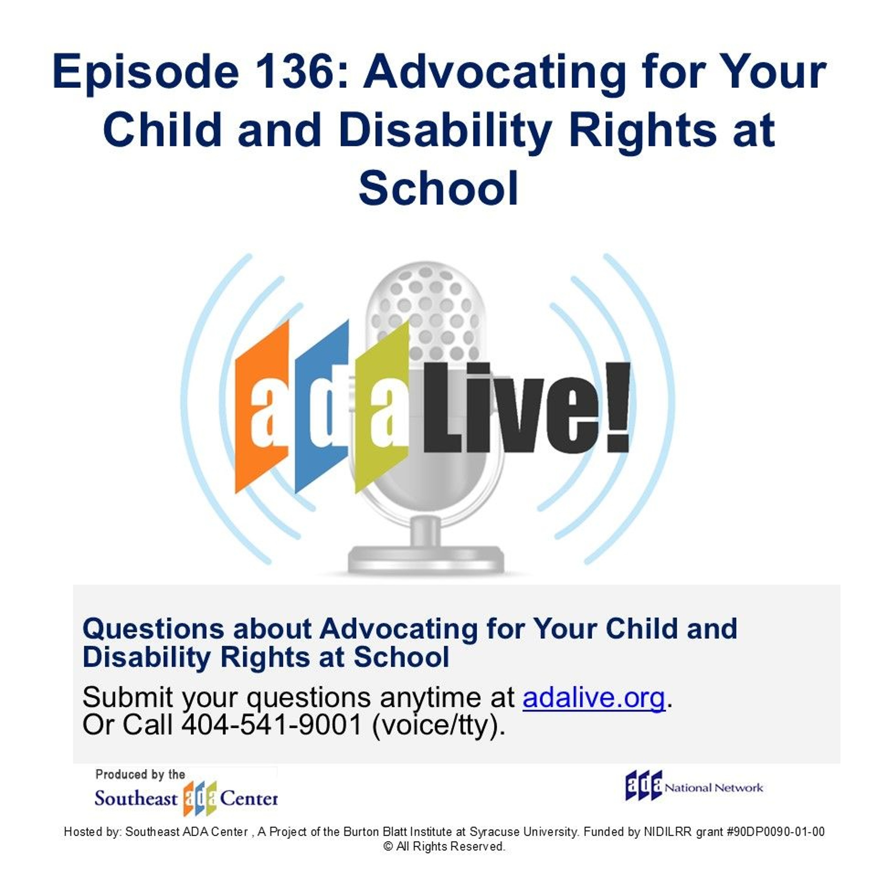 Episode 136:  Advocating for Your Child and Disability Rights at School episode artwork