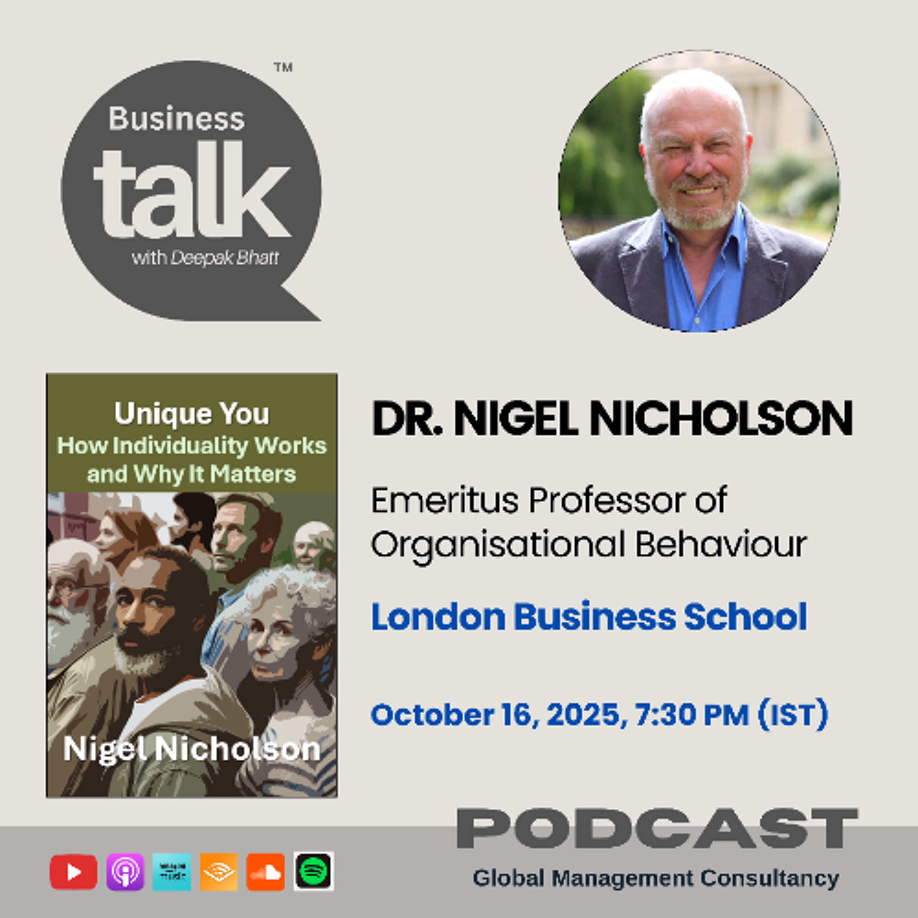 Unique You: Dr. Nigel Nicholson on Unlocking the Power of Individuality episode artwork