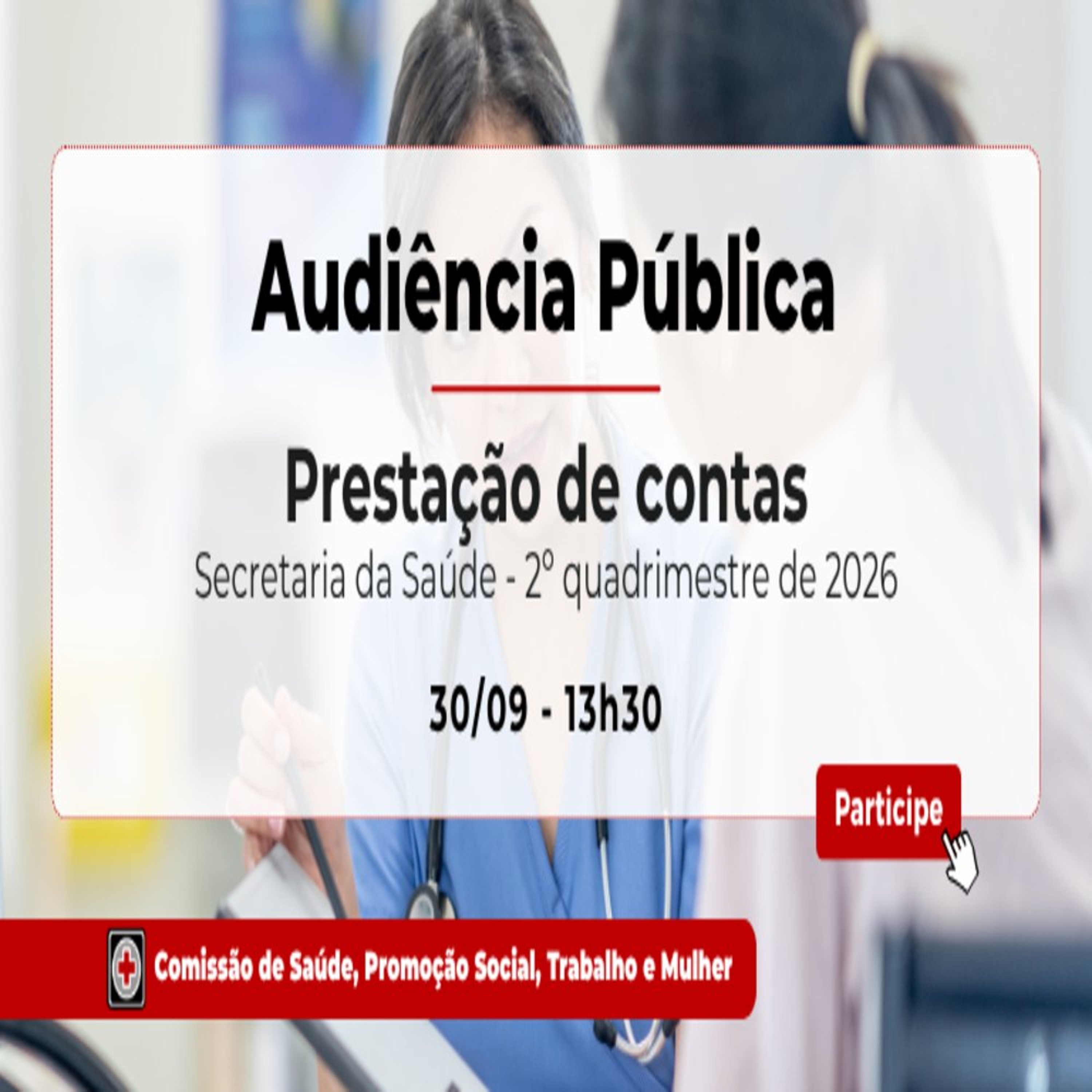 29.09.2026 = COMISSÃO DE SAÚDE RECEBERÁ SECRETARIA MUNICIPAL DA PASTA PARA PRESTAÇÃO DE CONTAS episode artwork