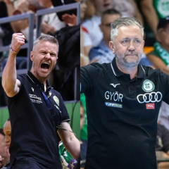Allan Heine és Per Johansson a Győr-Ferencváros bajnoki előtt
