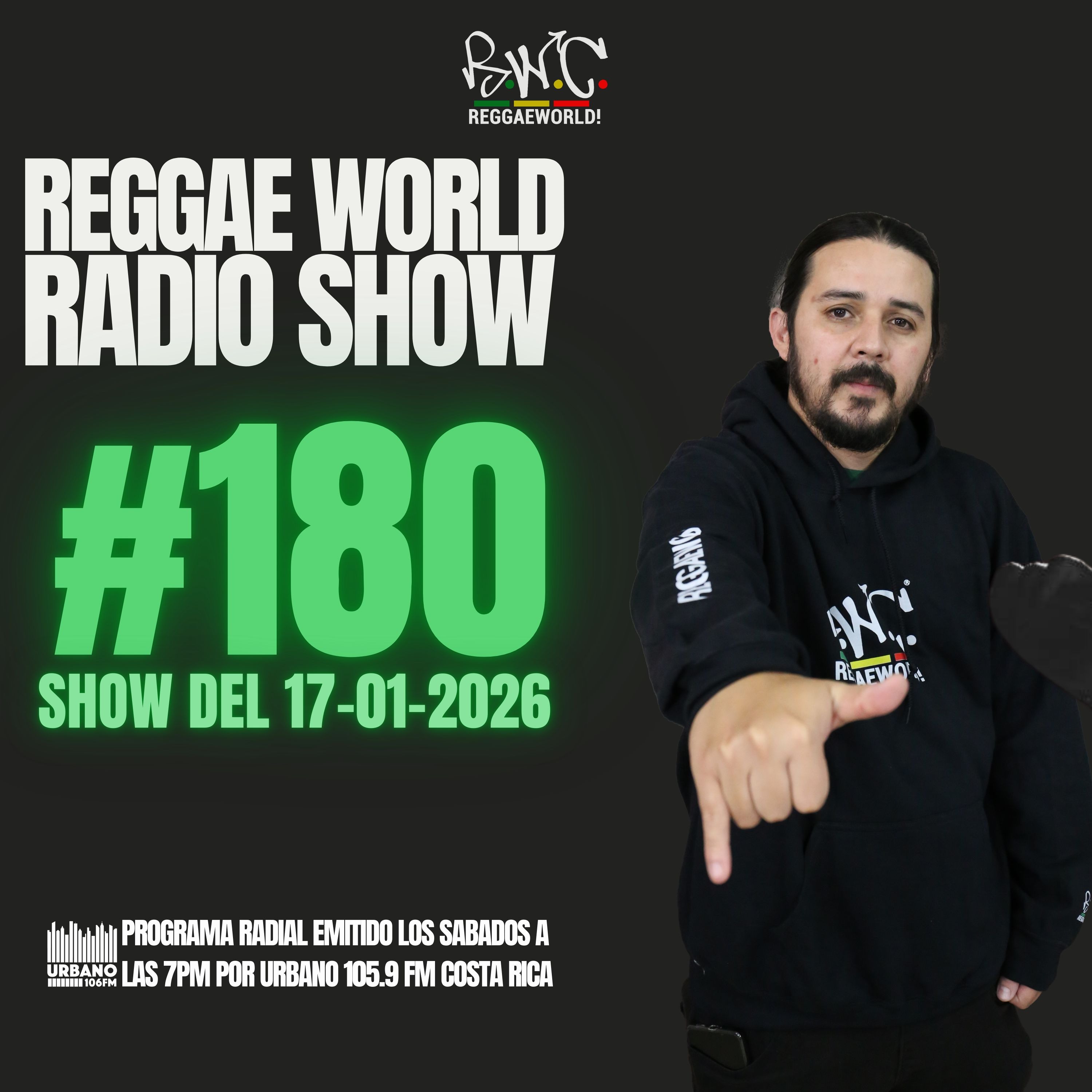 ReggaeWorld Radio Show #180 (Galore) By Pop (17-01-26) @ Urbano 105.9 FM episode artwork