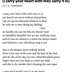 62 [i carry your heart with me(i carry it in] by e. e. cummings, read by Beatie Edney