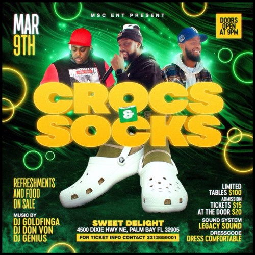 CROCS & SOCKS! DJ DON VON, DJ GENIUS, DJ GOLDFINGA LIVE IN PALM BAY!