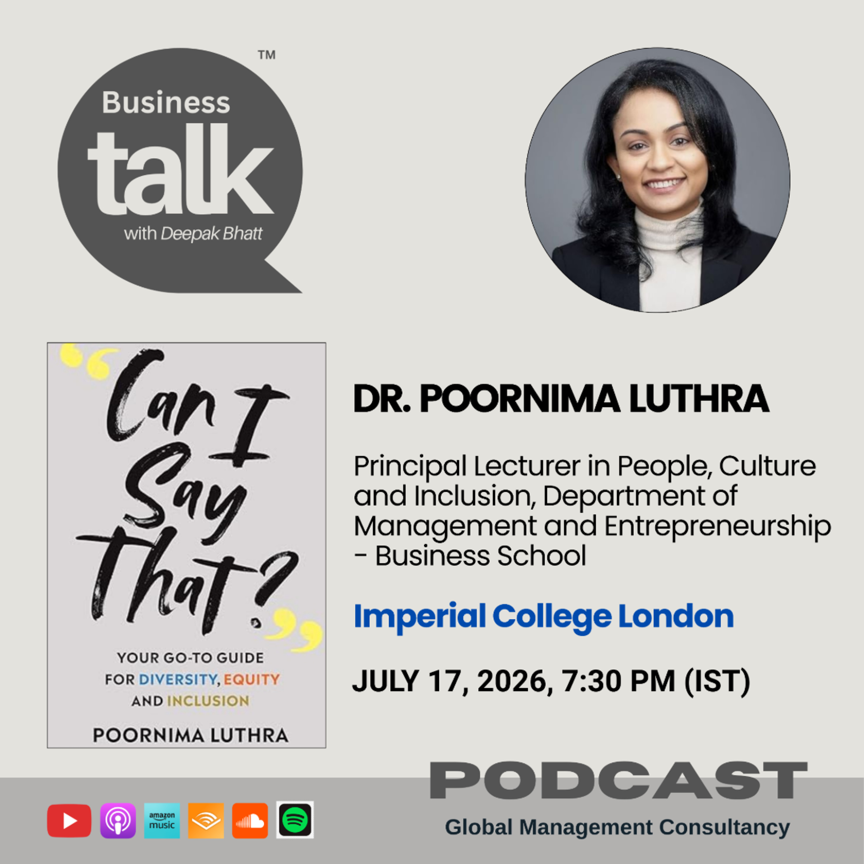 Can I Say That? Dr. Poornima Luthra on Fear, DEI and Real Inclusion episode artwork