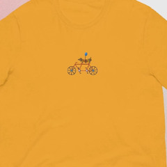 Dog On Bicycle Embroidered Shirt