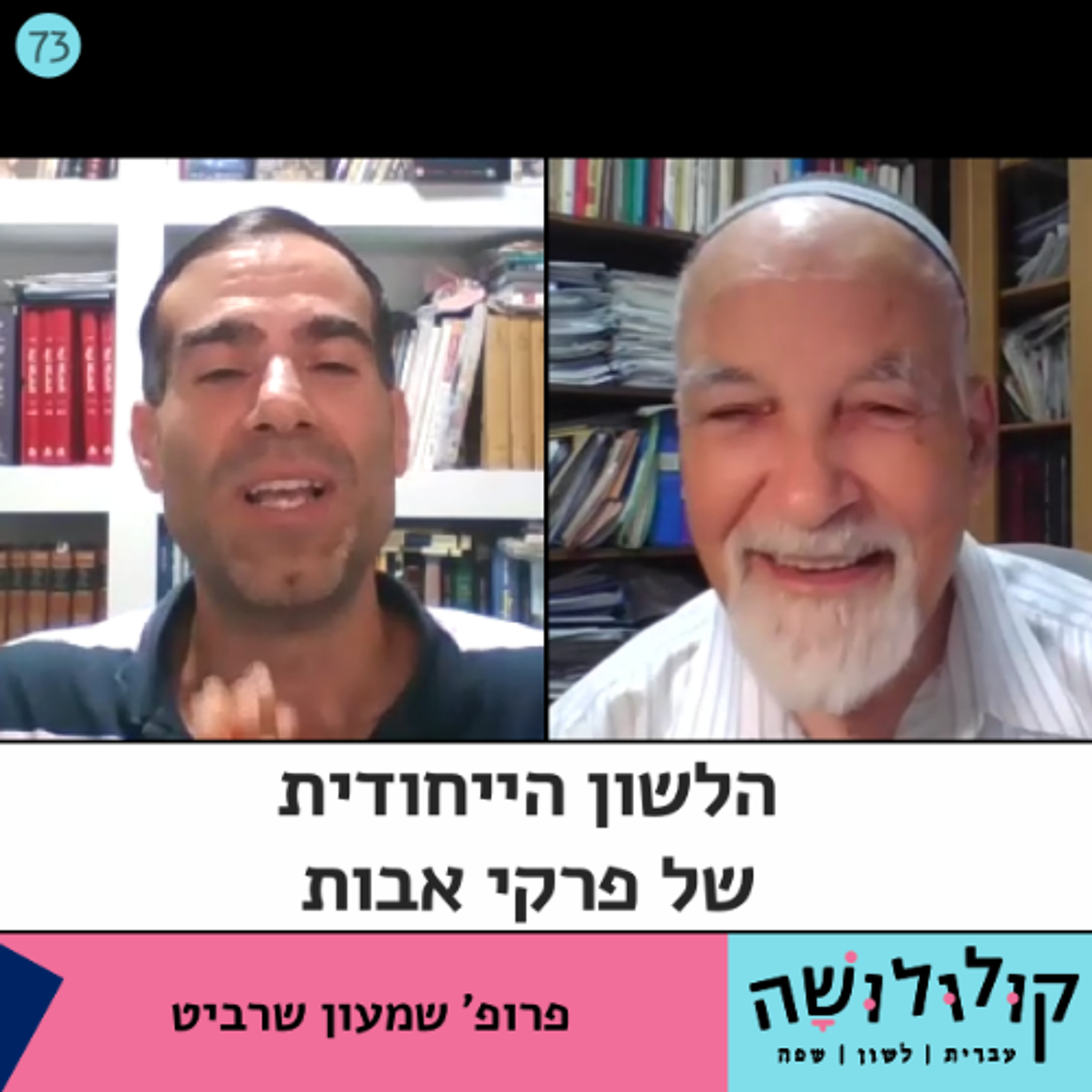 פרק 73: הלשון הייחודית של פרקי אבות / פרופ' שמעון שרביט