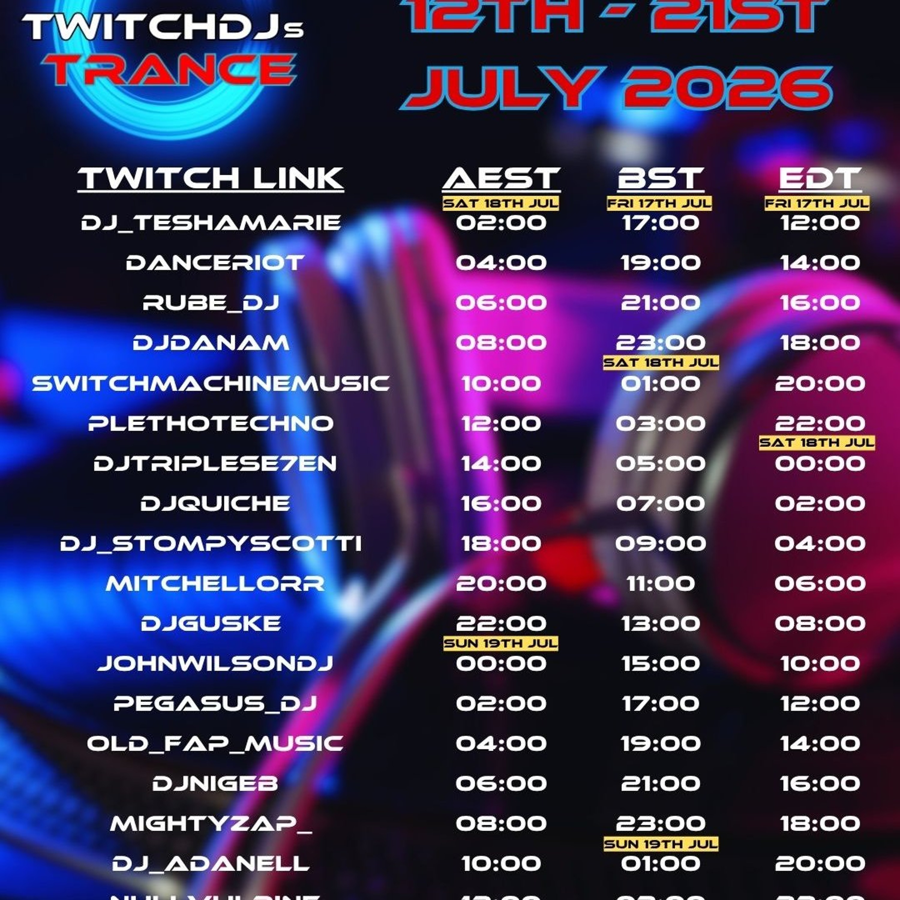 twitch djs hard trance vinyl set - dark as episode artwork