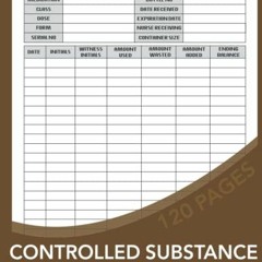 %[ Controlled Substance Log Book, Simple Narcotics And Drugs Record Book For Doctors Office %E-