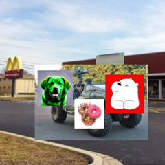 me and kelpdog eating donuts in our warthog in the mcdonalds parking lot