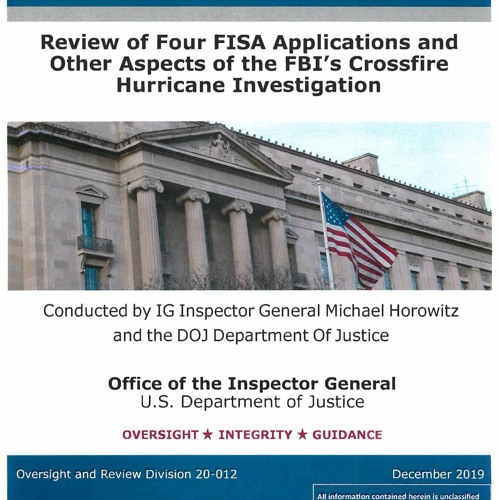 Ebook Review of Four FISA Applications and Other Aspects of the FBI?s Crossfire Hurricane Inves