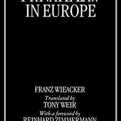 PDF KINDLE DOWNLOAD A History of Private Law in Europe: with particular referenc