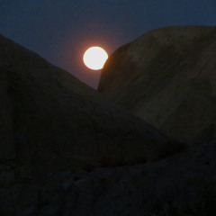 Pink Full Moon Desert Sunset