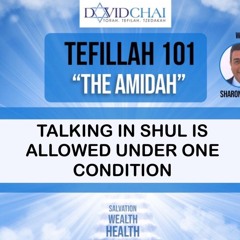 “TALKING IN SHUL IS ALLOWED UNDER ONE CONDITION “ TEFILLAH 101 Sharone Lankry 5784