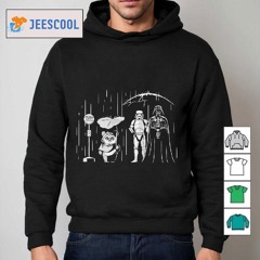 Ewok A Stormtrooper And Darth Vader At The Bus Stop Style Of My Neighbor Totoro Shirt