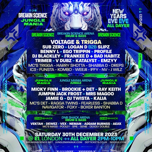 Logan D B2B Slipz, Harry Shotta B2B Dreps - Breakin Science Sat 30 Dec 2023