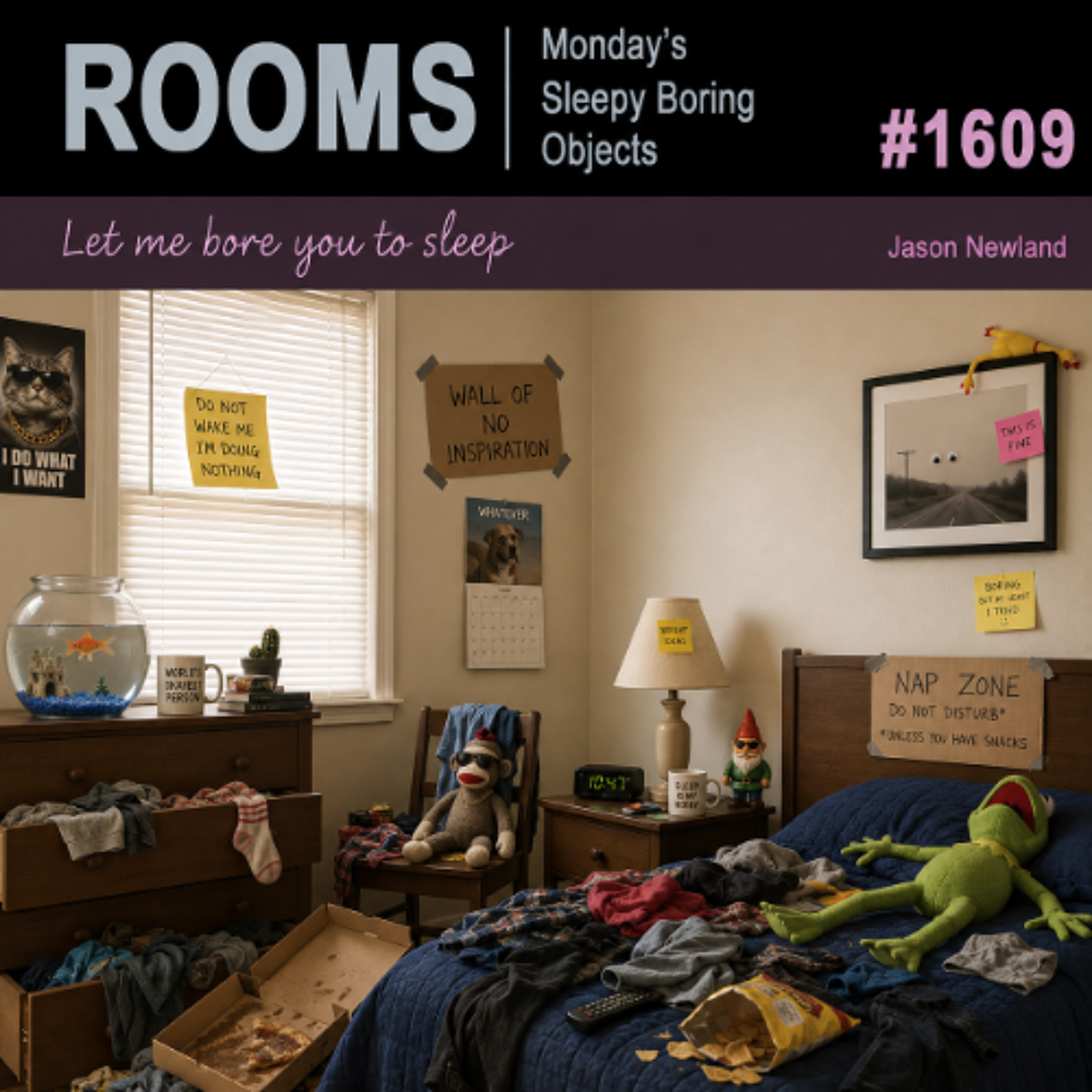 (Long  Music) ROOMS  Monday’s Sleepy Boring Objects  #1609 Let me bore you to sleep  Jason Newland  11th May 2026
