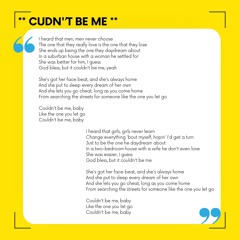 CUDN'T B ME - COVER
