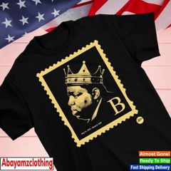 Biggie smalls B hiphop stamp shirt