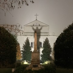 st louis cathedral during a rainstorm