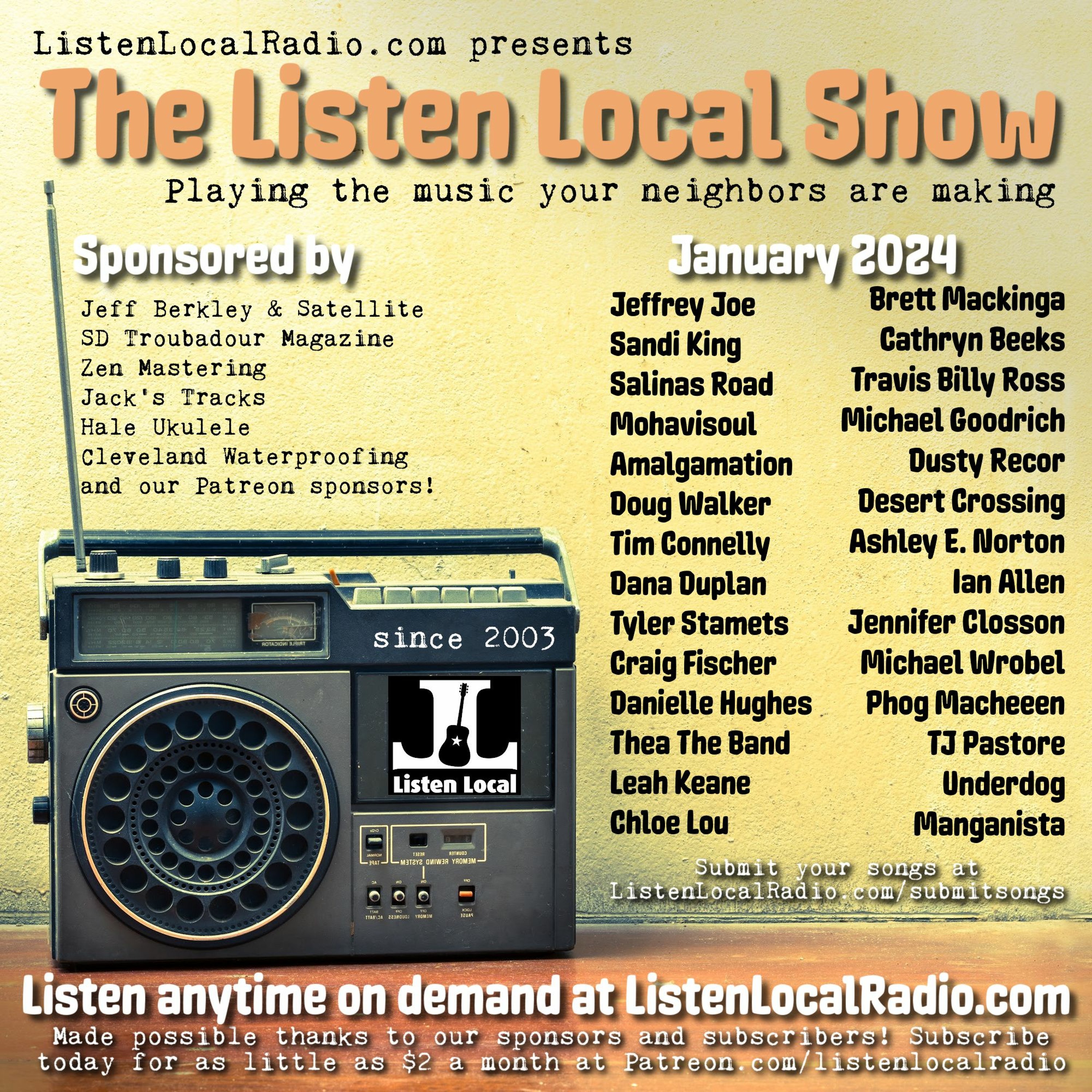 JANUARY 2024 Listen Local Show