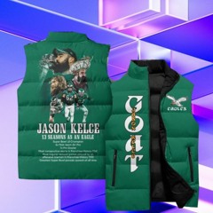 Philadelphia Eagles GOAT Jason Kelce Sleeveless Puffer Jacket