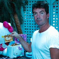 20240329 Simon Cowell Holding Hello Kitty Toast